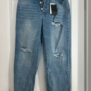 Women's Distressed Blue Jeans